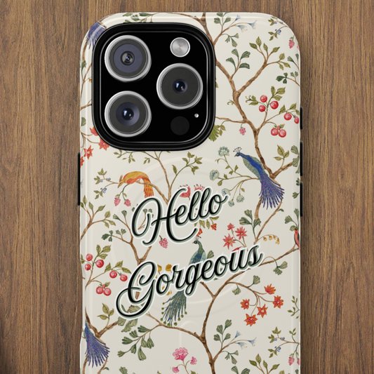 Hello Gorgeous - iPhone Magnetic Cases - Vintage Peacocks on Branches